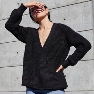 First Rite Indigo Crossover Sweater (100% Alpaca)